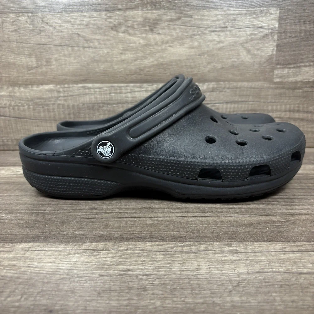 Crocs Classic Comfort Gray Black Mens US Size 10 Clogs